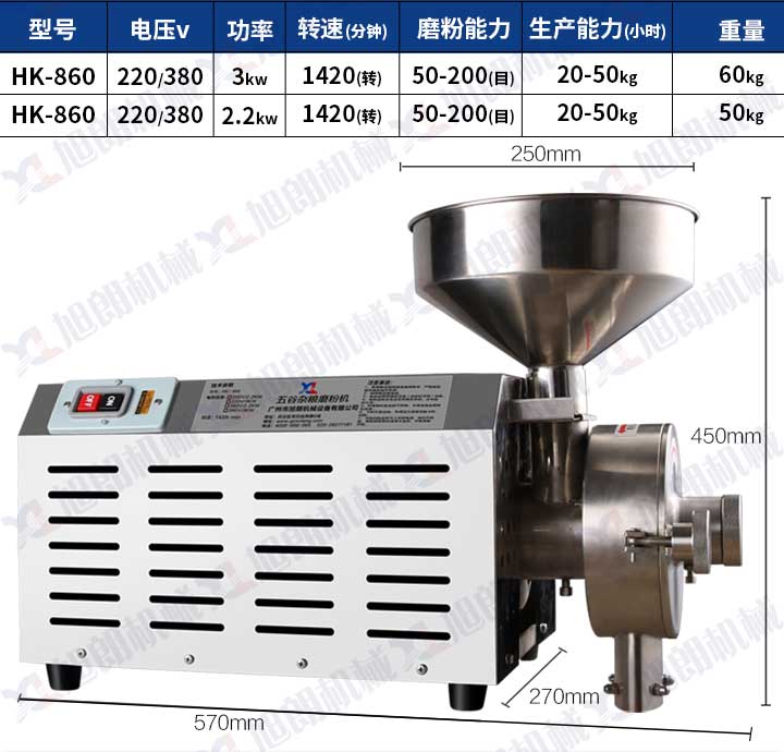 五谷雜糧磨粉機(jī)參數(shù)